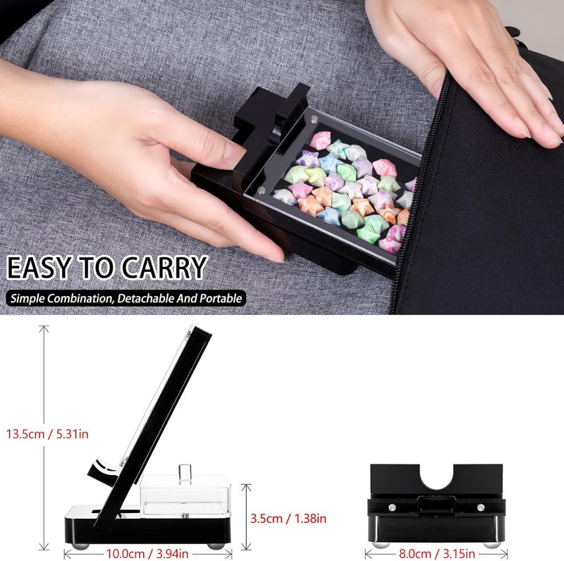 GDUSMCN Acrylic Phone Holder Firm，Phone Stand for Desk，Star Decorations and Not Easily Damaged，Office Accessories，Novel Design,Pink Black and Clear. (Black) - Image 2